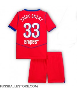Günstige Paris Saint-Germain Warren Zaire-Emery #33 3rd trikot Kinder 2025-26 Kurzarm (+ Kurze Hosen)